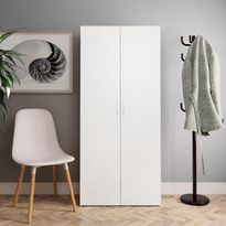 Kenkäkaappi valkoinen 80x35,5x180 cm lastulevy