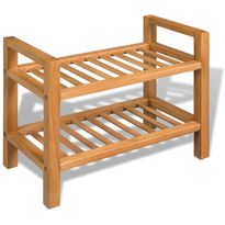 Kenkäteline 2:lla hyllyllä 49,5x27x40 cm täystammi