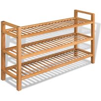 Kenkäteline 3:lla hyllyllä 100x27x59,5 cm täystammi