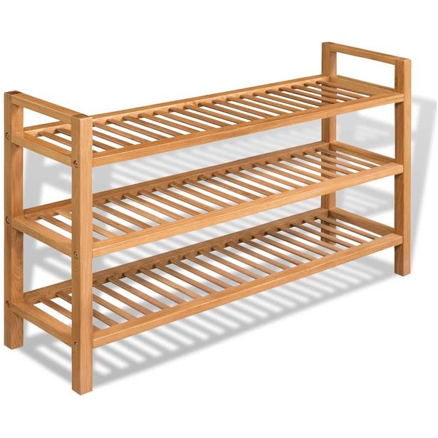 Kenkäteline 3:lla hyllyllä 100x27x59,5 cm täystammi_1