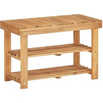 Kenkäteline 70x32x46 cm täysi akaasiapuu