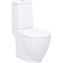 Keraaminen WC-istuin pyöreä veden virtaus takaa valkoinen