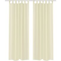 Kermanväriset sheer verhot 140 x 225 cm 2 kpl