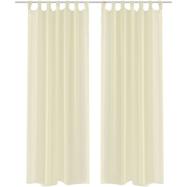 Kermanväriset sheer verhot 140 x 225 cm 2 kpl_1