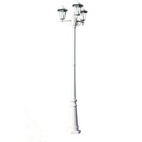 Kingston puutarhan valotolppa 3-lyhtyä 215 cm valkoinen