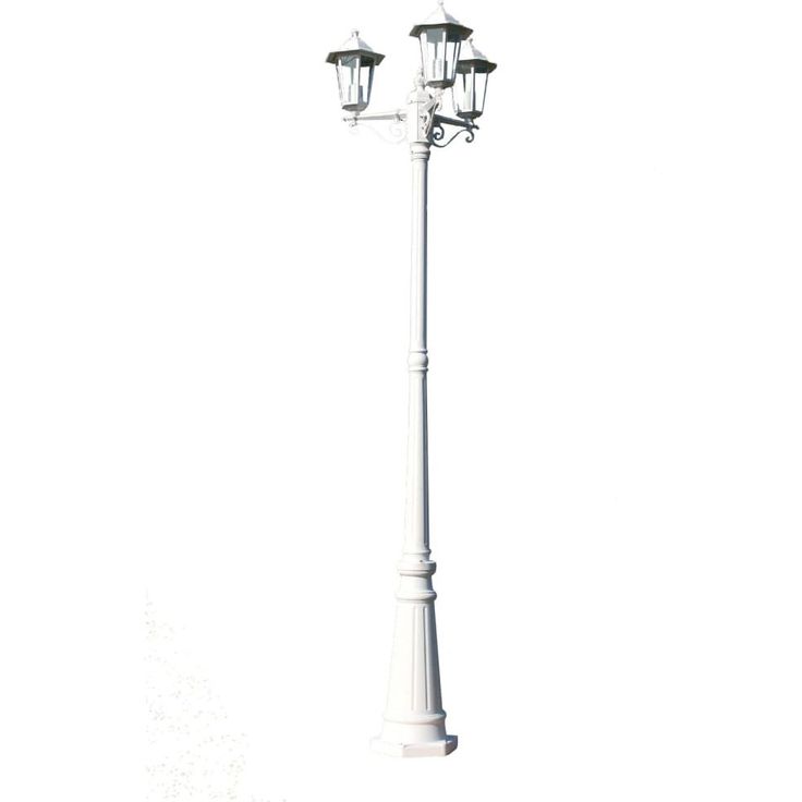 Kingston puutarhan valotolppa 3-lyhtyä 215 cm valkoinen_1