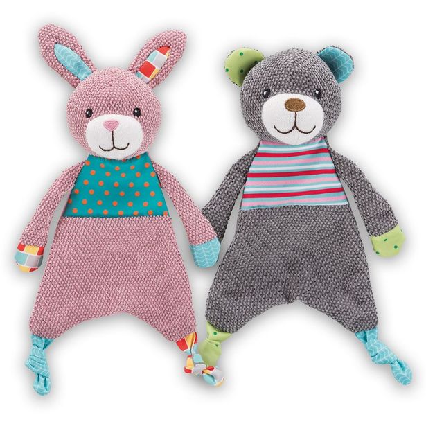 Koiranpennun rapiseva uniriepu Trixie Junior nalle ja pupu