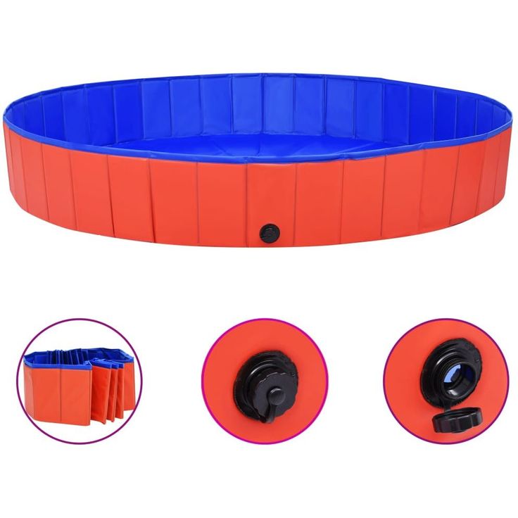 Kokoontaitettava koiran uima allas punainen 200x30 cm PVC