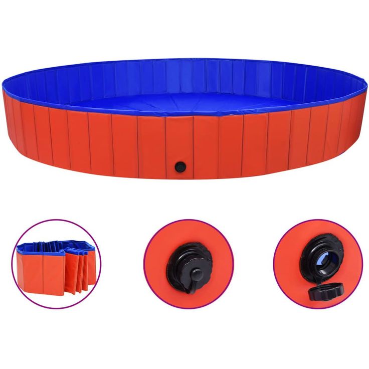 Kokoontaitettava koiran uima allas punainen 300x40 cm PVC