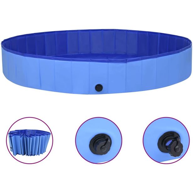 Kokoontaitettava koiran uima allas sininen 300x40 cm PVC