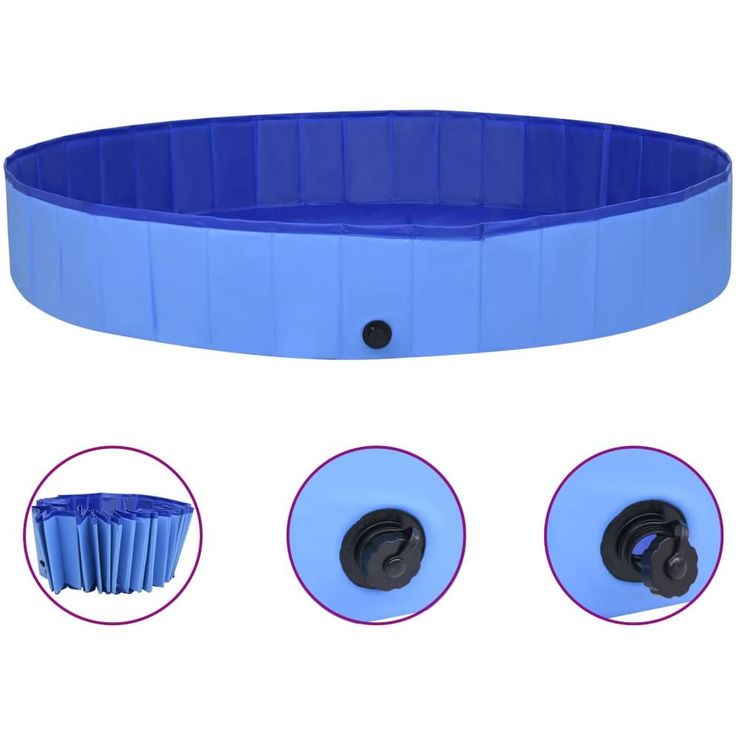 Kokoontaitettava koiran uima allas sininen 300x40 cm PVC