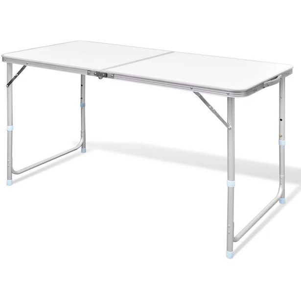 Kokoontaitettava retkipöytä 120 x 60 cm alumiini