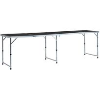 Kokoontaitettava retkipöytä harmaa alumiini 240x60 cm