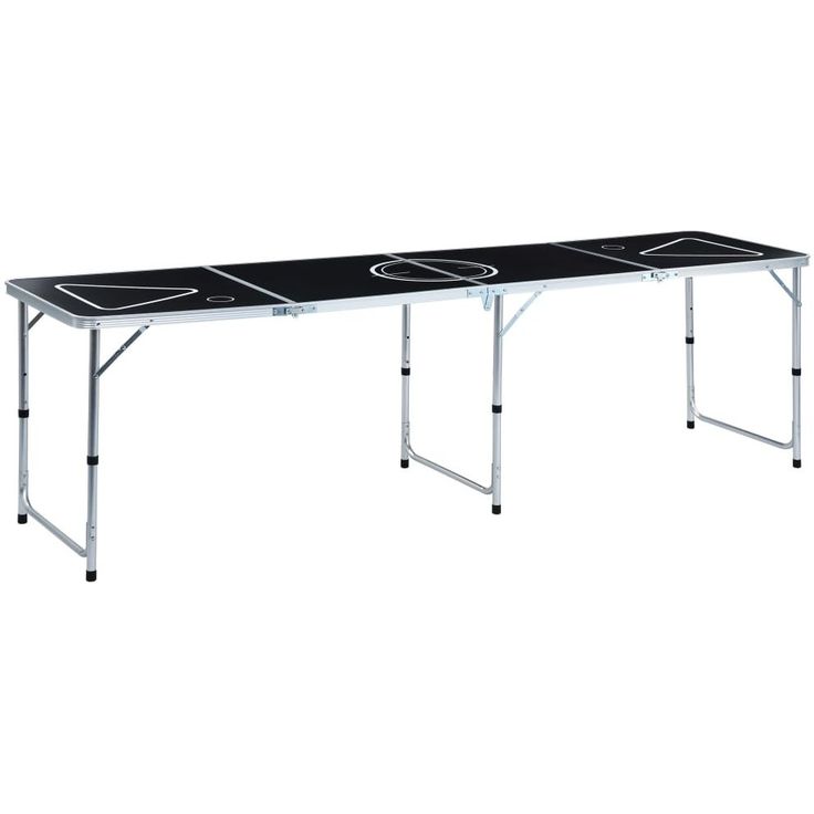 Kokoontaittuva beer pong pöytä 240 cm musta