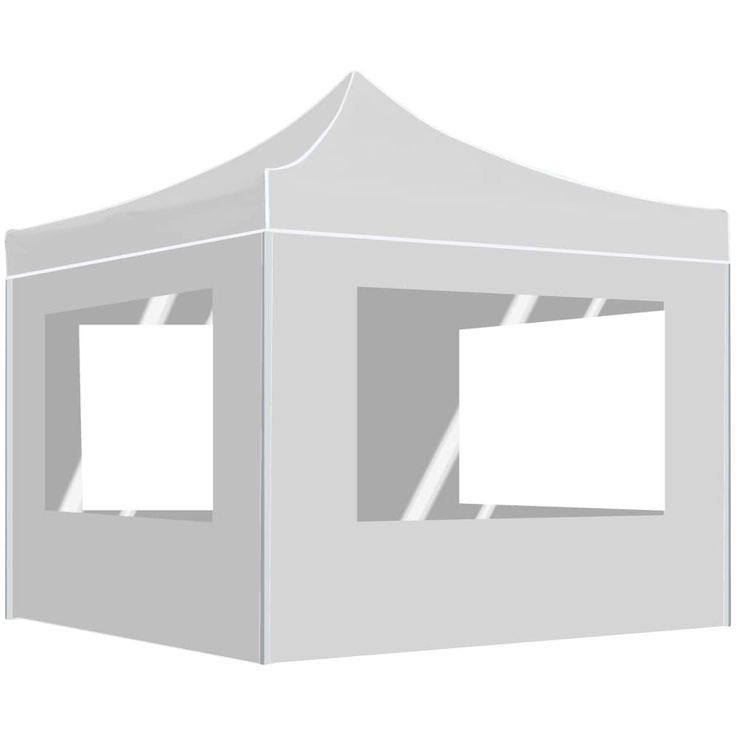 Kokoontaittuva juhlateltta seinillä alumiini 2x2 m valkoinen_1