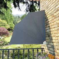 Kokoontaittuva parvekkeen sivumarkiisi harmaa 140x140 cm