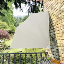 Kokoontaittuva parvekkeen sivumarkiisi kerma 140x140 cm