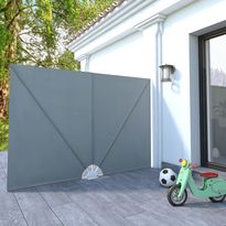 Kokoontaittuva terassin sivumarkiisi harmaa 240x160 cm