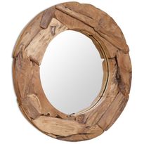 Koristeellinen peili pyöreä 80 cm tiikki