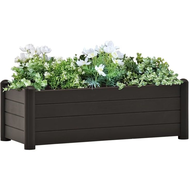 Korotettu kukkalaatikko pp antrasiitti 100x43x35 cm_1
