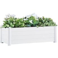 Korotettu kukkalaatikko pp valkoinen 100x43x35 cm