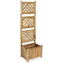 Korotettu kukkalaatikko säleiköllä bambu 40 cm