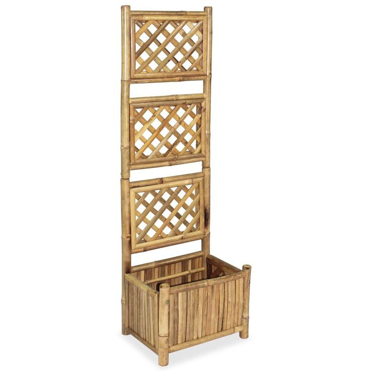 Korotettu kukkalaatikko säleiköllä bambu 40 cm_1