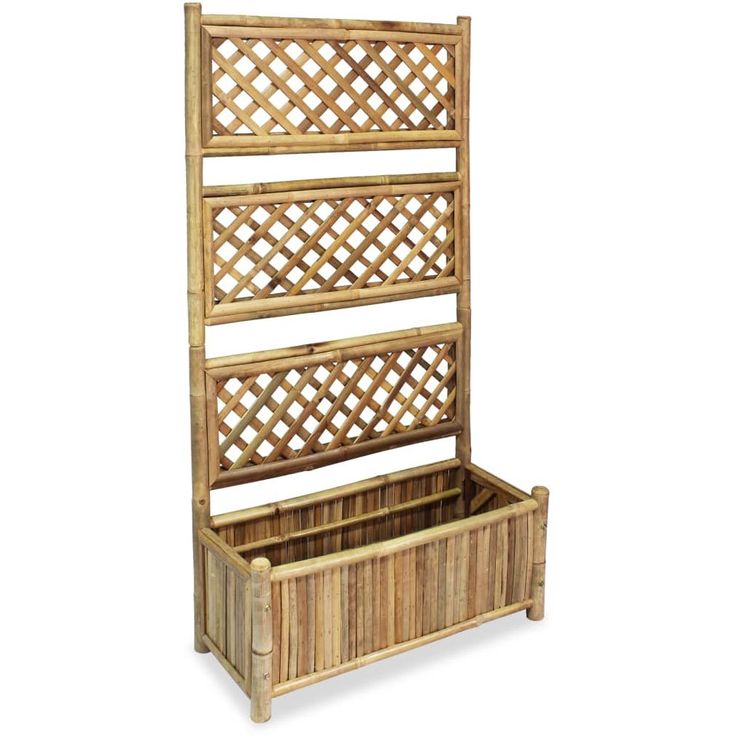 Korotettu kukkalaatikko säleiköllä bambu 70 cm_1
