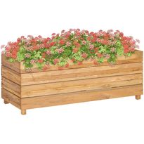 Kukkalaatikko 100x40x38 cm kierrätetty tiikki ja teräs