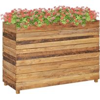 Kukkalaatikko 100x40x72 cm kierrätetty tiikki ja teräs