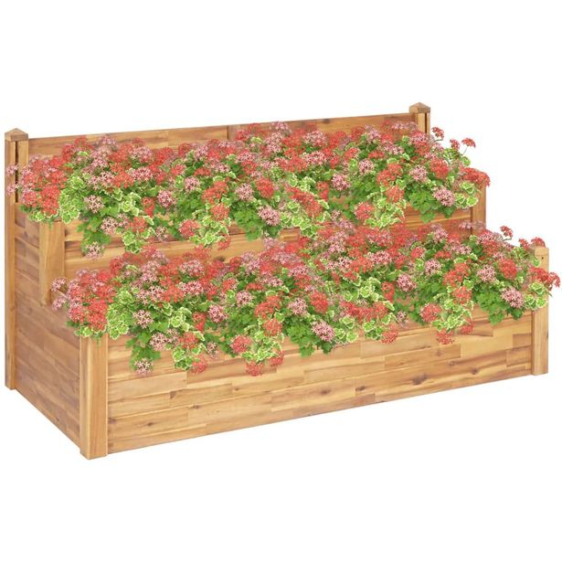 Kukkalaatikko 2-kerroksinen 160x75x84 cm täysi akaasiapuu_1