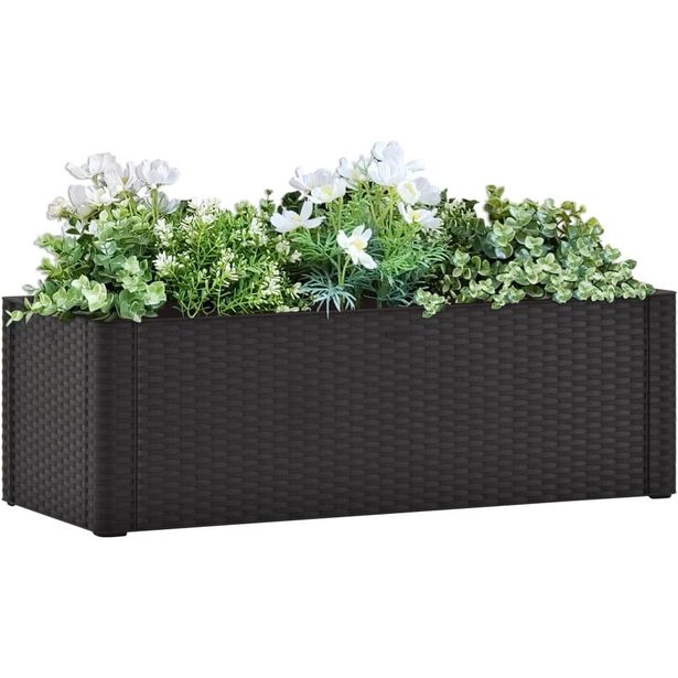 Kukkalaatikko itsekastelujärjestelmällä antrasiitti 100x43x33cm_1