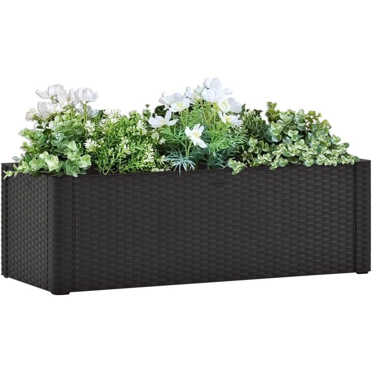 Kukkalaatikko itsekastelujärjestelmällä antrasiitti 100x43x33cm_1