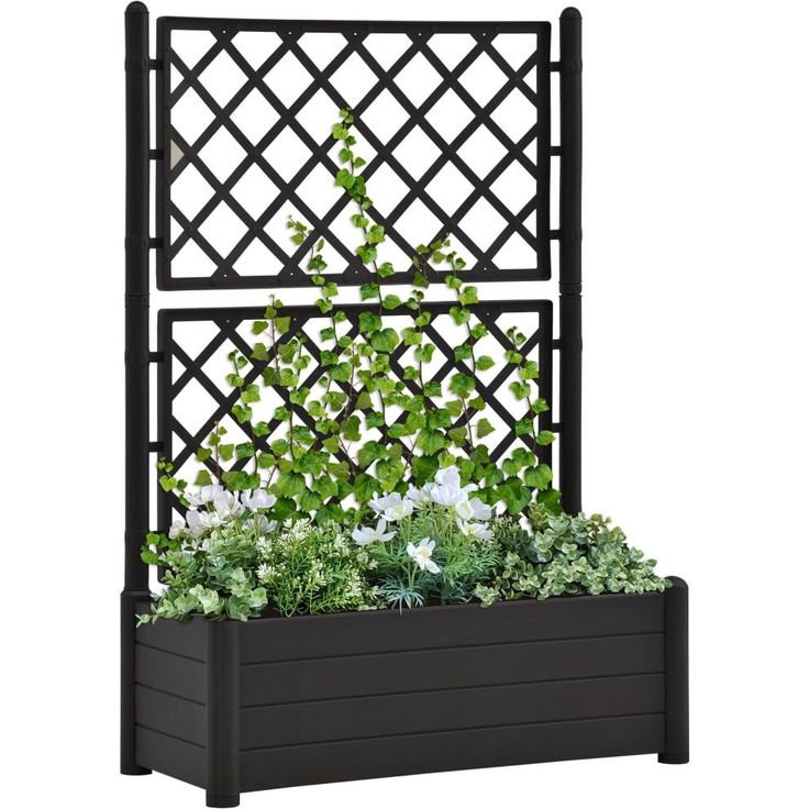 Kukkalaatikko säleiköllä 100x43x142 cm pp antrasiitti_1