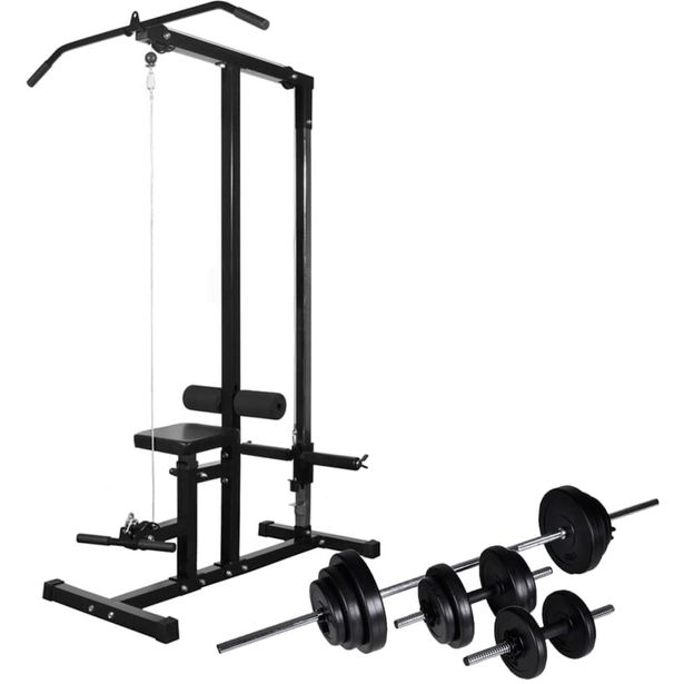 Kuntolaite levytanko ja käsipainosarjalla 30 5 kg