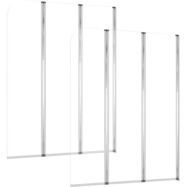 Kylpyammeen seinät 2 kpl 104x130cm karkaistu lasi läpinäkyvä