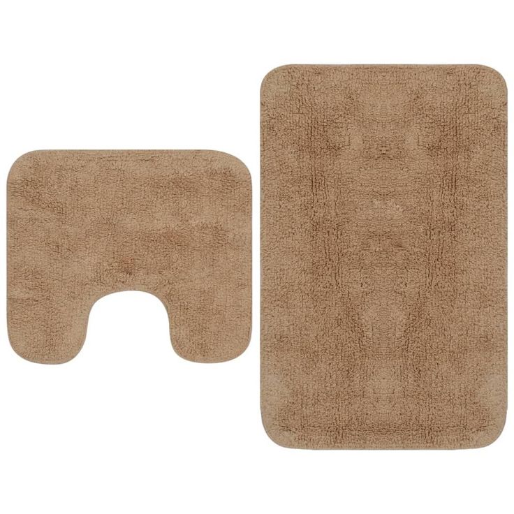 Kylpyhuoneen mattosarja 2 osaa kangas beige_1