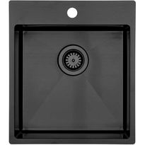 Keittiöallas Lavabo Kubus 440 Soft Shadow, 395x400mm, ruostumaton teräs PVD, musta kromi
