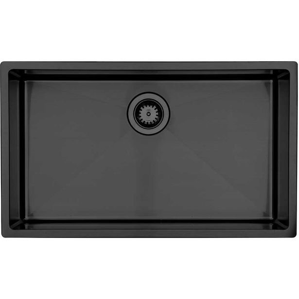 Keittiöallas Lavabo Kubus 700 Soft Shadow, 740x440mm, ruostumaton teräs PVD, musta kromi