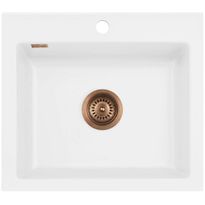 Keittiöallas Lavabo Mera 57, 575x510mm, keramiikka, mattavalkoinen, eri pohjaventtiilin värejä