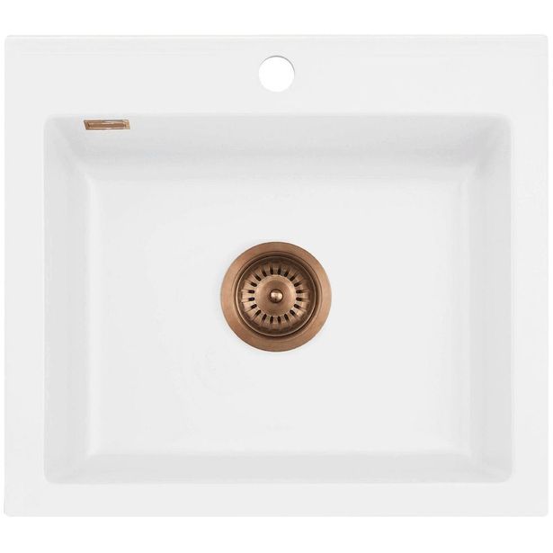 Keittiöallas Lavabo Mera 57, 575x510mm, keraaminen, mattavalkoinen/kupari 