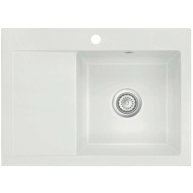 Keittiöallas Lavabo Mera 70, 700x510mm, keraaminen,, valkoinen/kromi