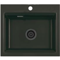 Keittiöallas Lavabo Kara 57, 575x510mm, keramiikka, mattamusta, eri pohjaventtiilin värejä