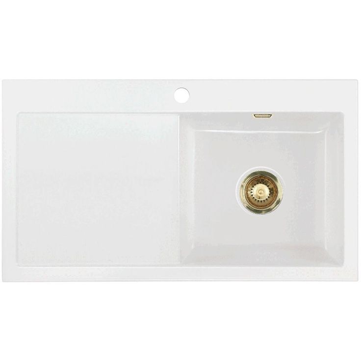 Keittiöallas Lavabo Mera 90, 900x510mm, keraaminen, valkoinen/messinki