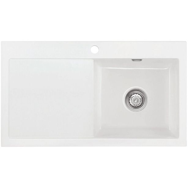 Keittiöallas Lavabo Mera 90, 900x510mm, keraaminen, valkoinen/kromi