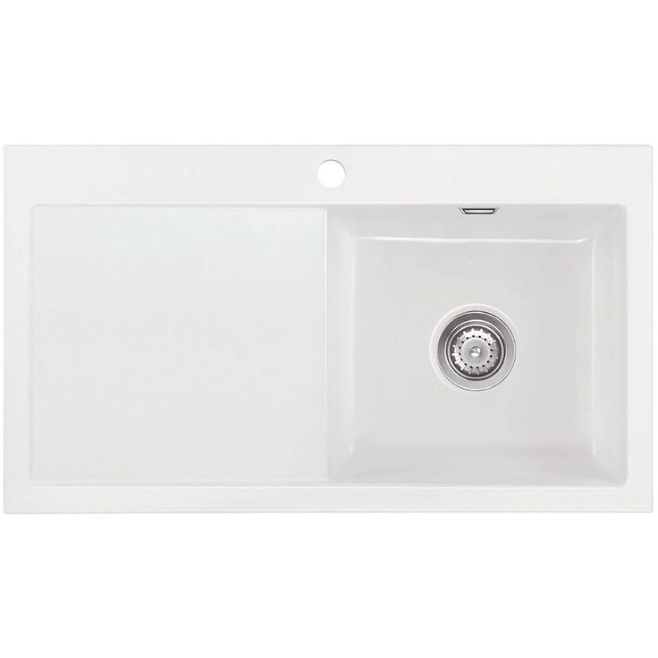 Keittiöallas Lavabo Mera 90, 900x510mm, keraaminen, valkoinen/kromi