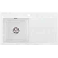 Keittiöallas Lavabo Mera 90, 900x510mm, vasen, keramiikka, valkoinen/kromi