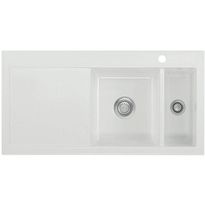Keittiöallas Lavabo Mera 100 1½, 1000x510mm, oikea, keramiikka, valkoinen/kromi
