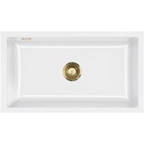 Keittiöallas Lavabo Mera 80 U, 776x441mm, keramiikka, valkoinen, eri pohjaventtiilin värejä