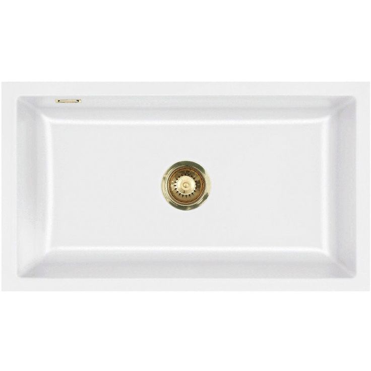 Keittiöallas Lavabo Mera 80 U, 776x441mm, keraaminen, valkoinen/messinki 